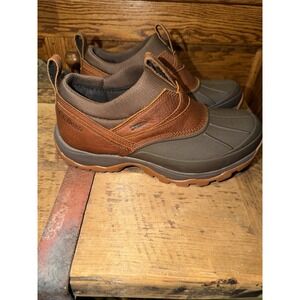 L.L. Bean Mens Storm Chaser Boots Size 8 Wide Leather Uppers-Slip on #297727 EUC